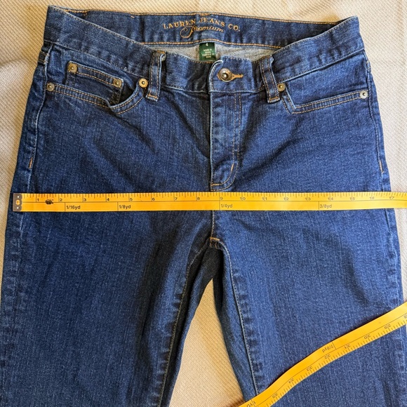 Lauren Jeans Co. Bootcut Stretch Jeans Blue Denim Logo Button Pockets Women Sz 4 - Picture 8 of 14